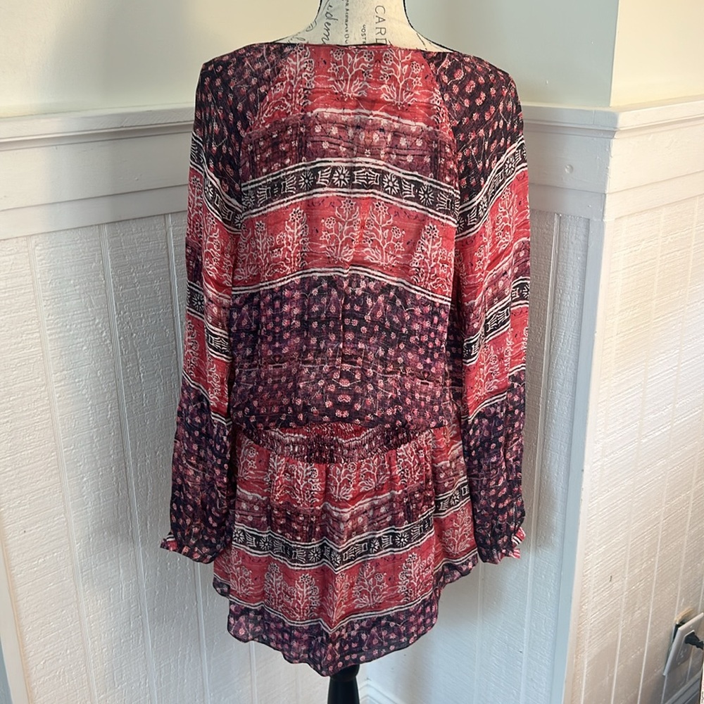 Rory Beca Boho Pattern Silk Blend Long Sleeve Dress Women’s Medium - Picture 7 of 10